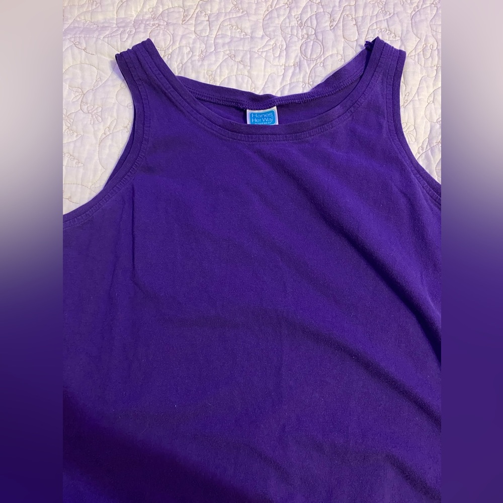 vintage hanes her way activewear purple tank top